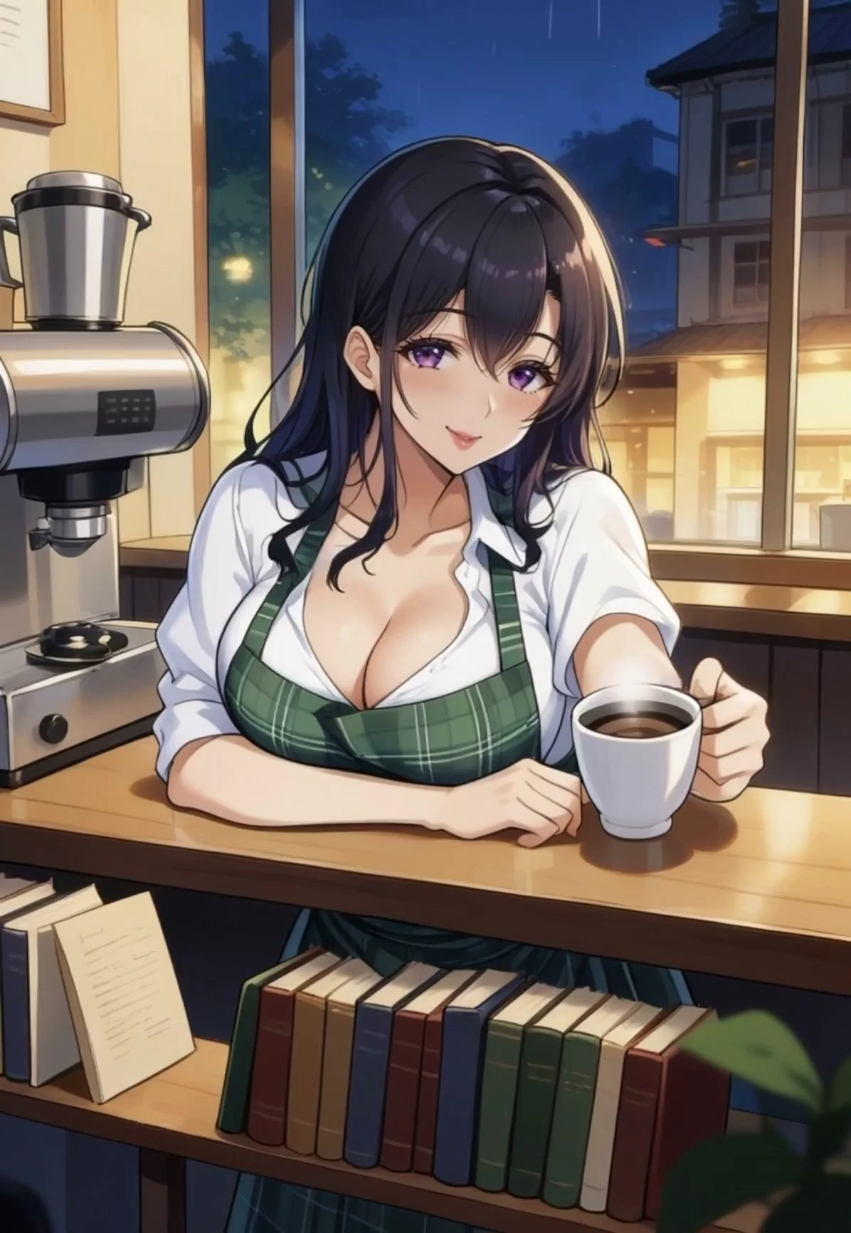 Haruka Kobayashi anime barista AI girlfriend on Candy AI
