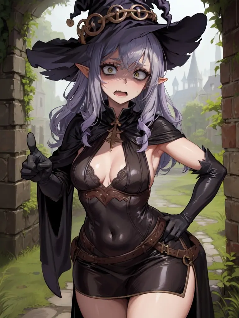 Maggie inexperienced witch AI character on GirlfriendGPT
