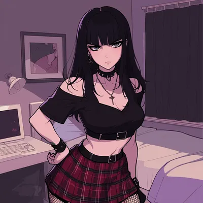 Skylar jealous goth tsundere bestfriend AI girlfriend on Janitor AI