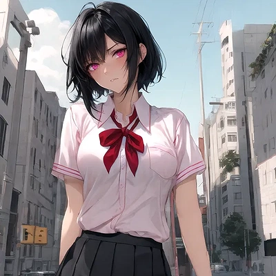 Momo tsundere tomboy roommate AI character on SpicyChat