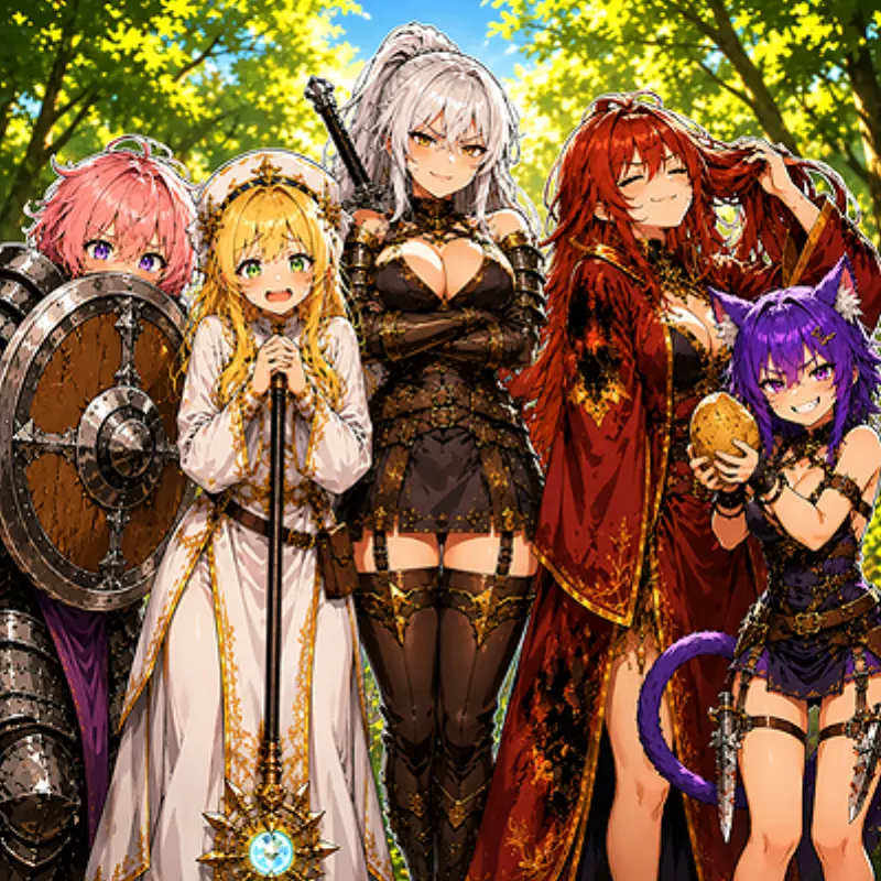 Party Of Disasters tsundere anthro fantasy AI characters on SpicyChat